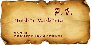 Pluhár Valéria névjegykártya
